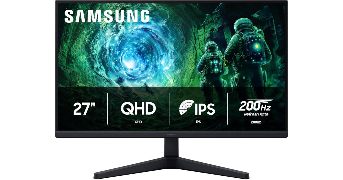 SAMSUNG 27” Odyssey G5 G53F IPS 2K QHD 200Hz Refresh Rate, HDR10, AMD FreeSync™ Premium, Black Equalizer, Auto Source Switch