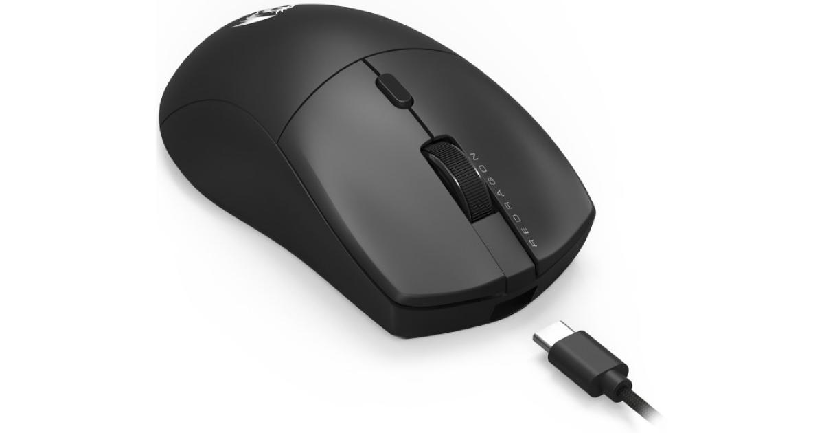 ماوس ألعاب Redragon M815 NEVA 44 Grams Lightweight 8k Hz polling Rate, Up to 26000 DPI Sensor, 6 Programmable Keys , Comfortable Symmetric Grip - Black