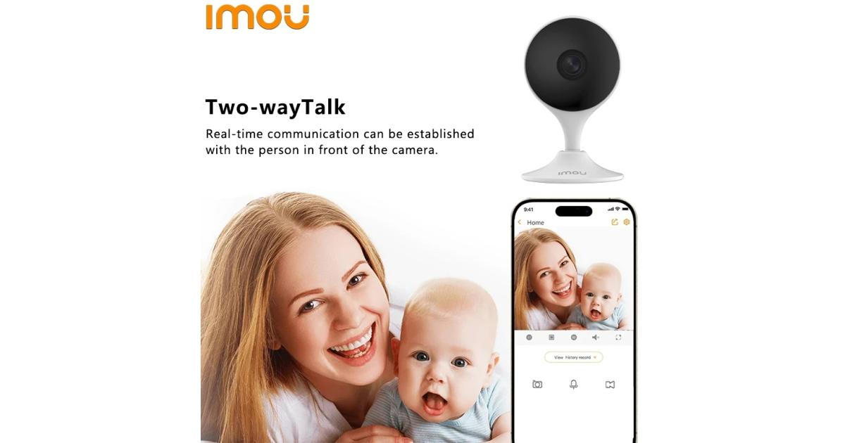 شاشة Imou Cue 2C Indoor Surveillance Camera, 1080P, WiFi, Night Vision Baby / Dog Camera, Noise Sensor, AI Motion Sensor, Cloud/SD Card Slot Max 256G