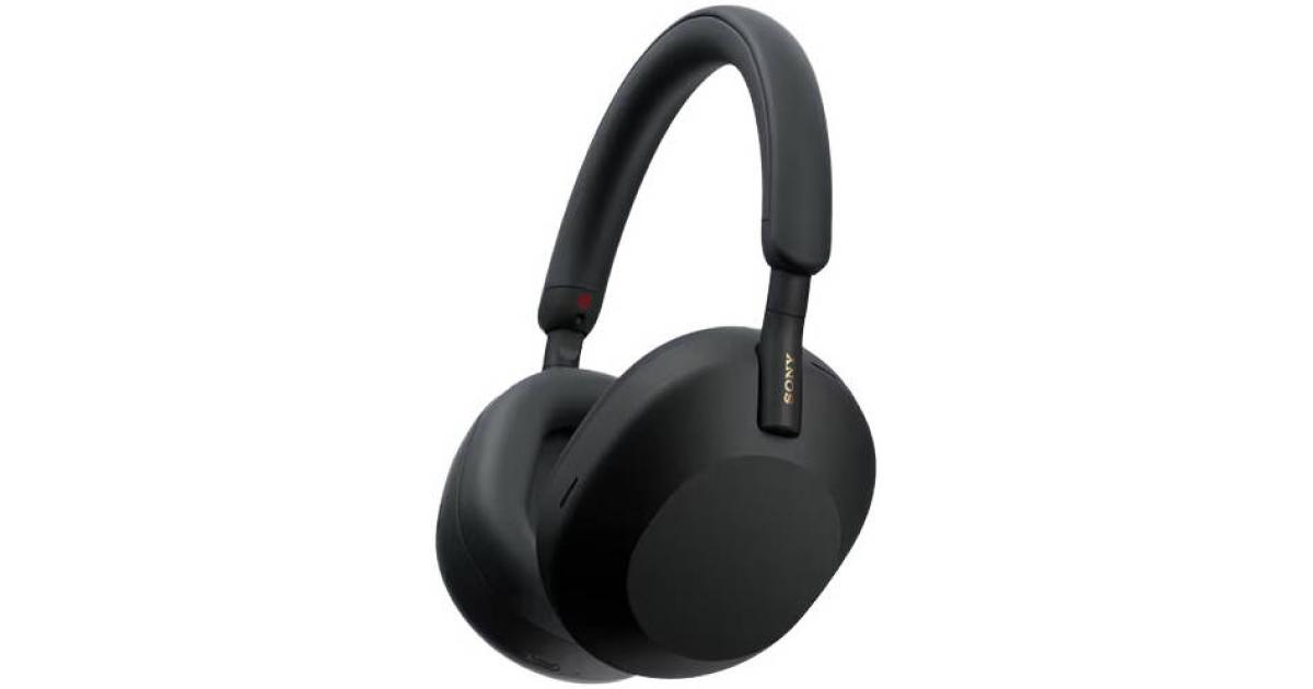 سماعات Sony WH-1000XM5SA Premium Noise Cancelling Wireless Over-Ear , Bluetooth, Clear Call Quality, High-Resolution Sound, Up to 30 Hours Battery Life, Soft Case, Including iOS and Android - Black