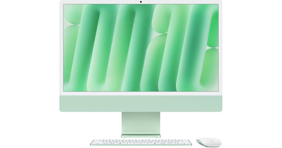 كمبيوتر الكل في واحد (All-in-One) Apple iMac (2024) Apple M4 10‑core CPU & 10‑Core GPU (512GB/16GB) w/ 24" 4.5K Retina Display - Green