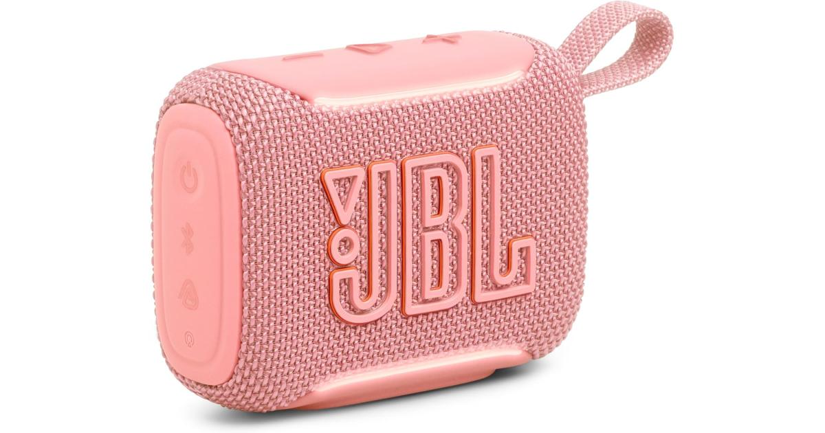 JBL Go 5 - Ultra-Portable Waterproof & Drop-Proof Speaker with JBL Legendary Sound & Ambient Edge Lighting, AirTouch Instant Stereo Pairing or Link Multiple Compatible Speakers via Auracast™ (Pink)