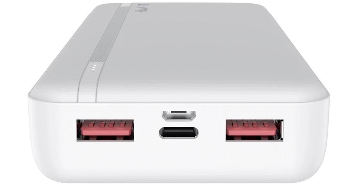 HAVIT PB92 Power Bank 20000mAh Dual Fast Charge 20W & 22.5W , Multiple USB A Outputs, USB Type C , LED Indicator, Triple Protection Charging for Compatible Devices - White