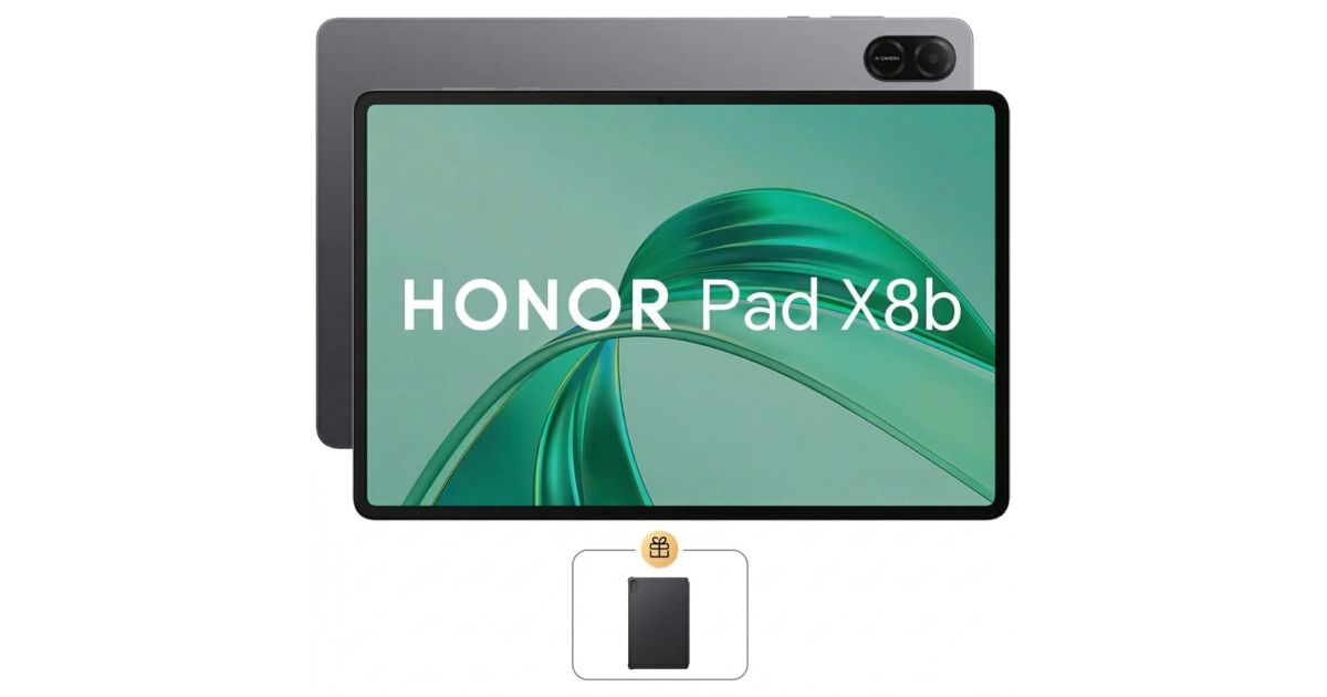 رام HONOR Pad X8b Wi‑Fi – 11" 90Hz FHD+ Eye Comfort Display, Snapdragon 680, 10100mAh Battery, 8GB (4+4) + 128GB Expandable to 2TB, SGS 5‑Star Drop Resistance, Flip Cover Included