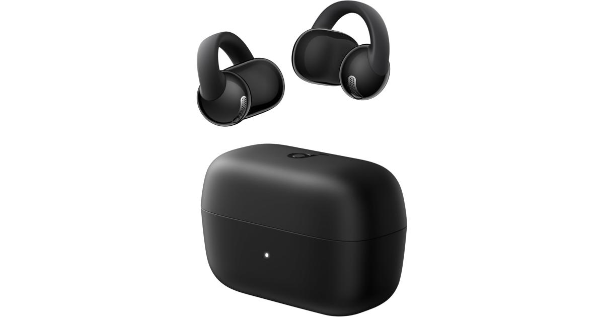 سماعات Anker Soundcore C50i, Open-Ear , Ultra-Comfort, FlexiClip Design, 12mm Drivers for Powerful Bass, AI Clear Calls, 28H Playtime, Secure Fit, Hi-Res, IP55, Bluetooth 6.0, Black