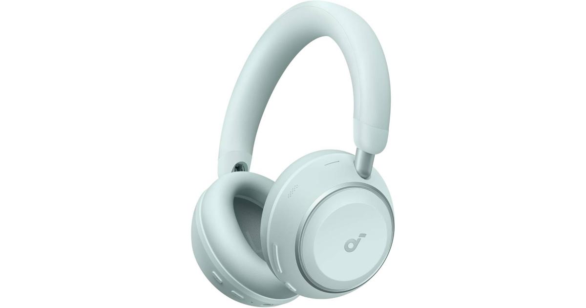 سماعات Anker Soundcore Space 2, Active Noise Cancelling , Comfortable Fit, 50H Playtime, LDAC Hi-Res Wireless Audio, Dual Connection, Clear Calls, Bluetooth 6.1, Green