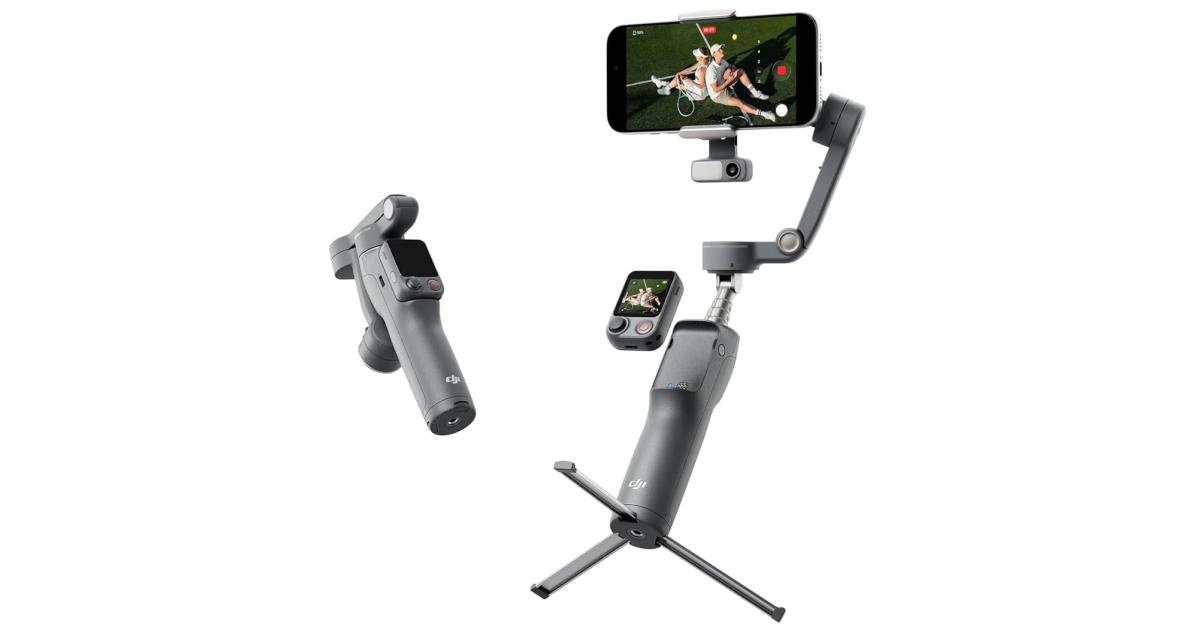 DJI Osmo Mobile 8P Gimbal Stabilizer for iPhone & Android, Remote Controller, Native Tracking, Built-in Extension Rod & Tripod, 10h Battery, Robust 3-Axis Stabilization, 360° Pan Rotation, Phone Gimbal