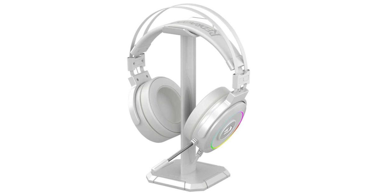 Redragon H320 Lamia 7.1 Surround Sound Volume Control Noise Cancelling RGB Light w/ Stand - White