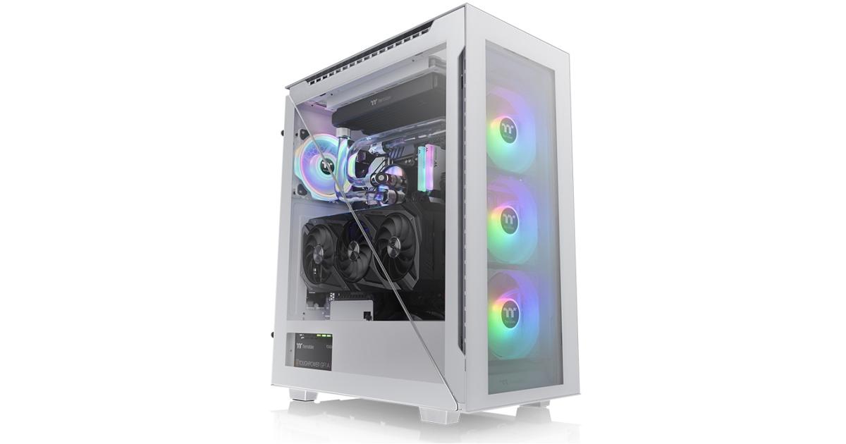 Thermaltake Divider 500 w/ 3x120mm ARGB Front + 1x 120mm Rear Fans + 2 Symmetrical Triangular Panels - White