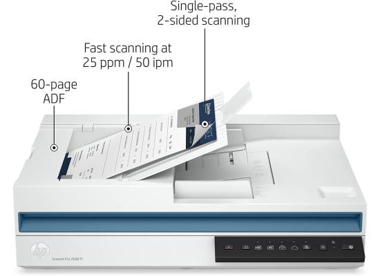 HP SCANJET PRO 2600 F1 Scanner Fast 2-Sided up to 25 ppm Scanning & Auto Document Feeder