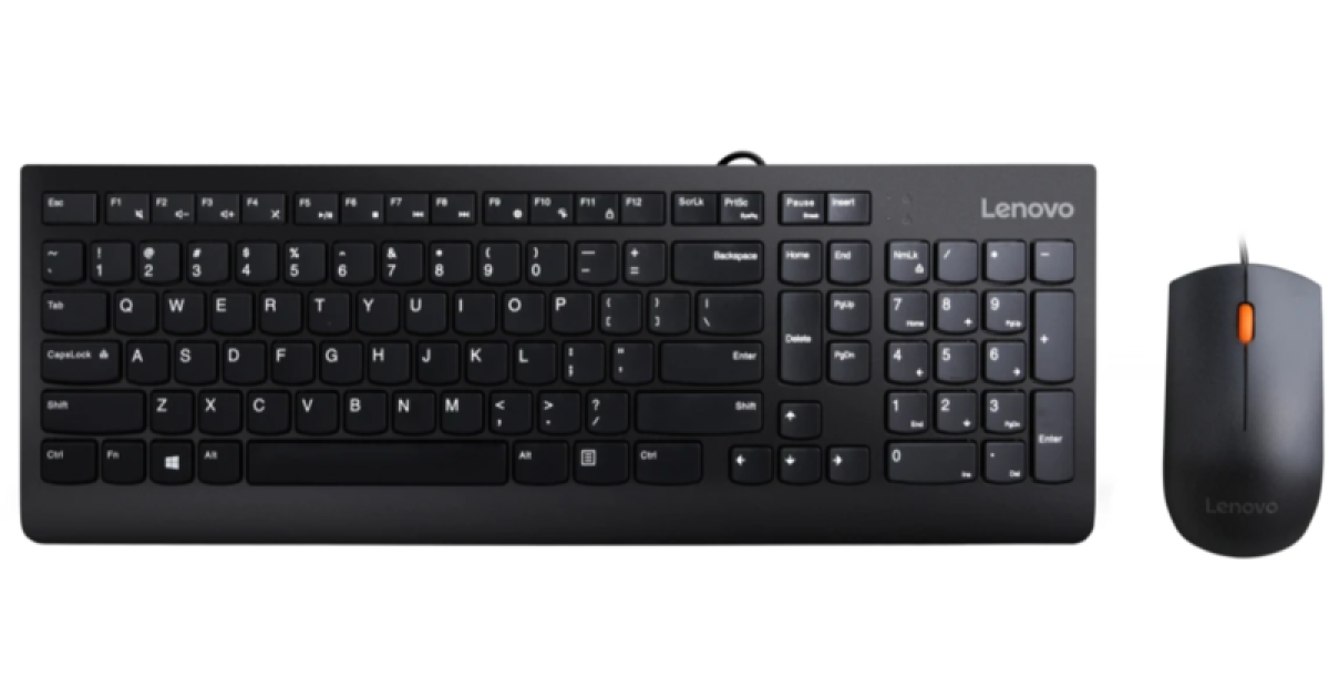 Lenovo 300 Wired Keyboard and Mouse Combo (Black)