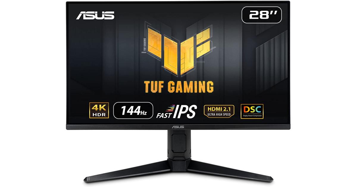 ASUS TUF 28" VG28UQL1A 4K 144Hz HDMI 2.1 Fast IPS 1ms G-SYNC Compatible Eye Care DCI-P3 90%