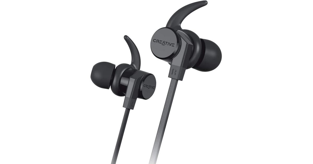 سماعات Creative Outlier ONE V2 Wireless Bluetooth 5.0 Sweatproof in-Ear with IPX5-Certified Water-Resistant, Built-in Microphone, and 9.5 Hours Battery Life for Gym, Running, Exercise and Sports