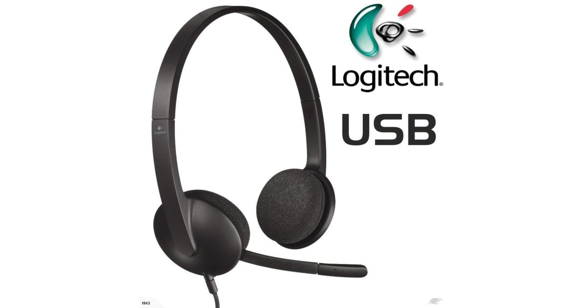 لابتوب Logitech H340 Stereo Wired Over Ear Headphones With Mic With Noise-Cancelling USB Pc/Mac/ - Black