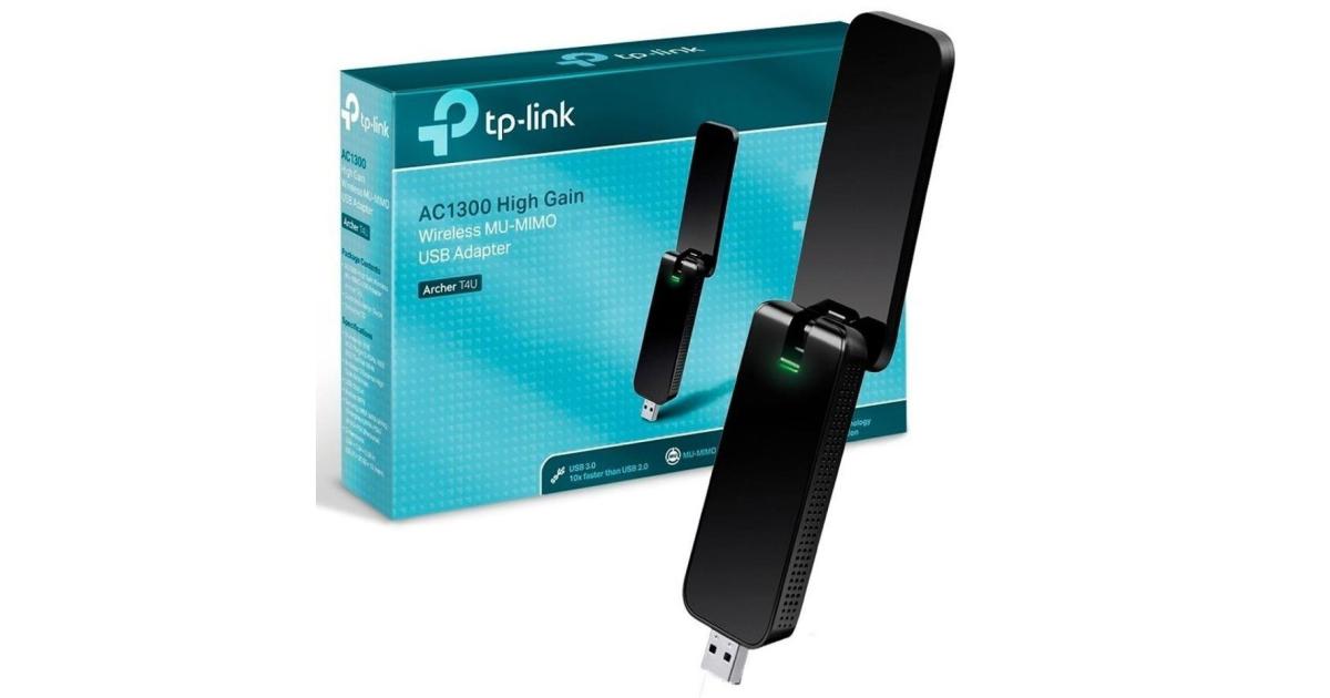 Tp-Link Archer T4U AC1300 Dual Band MU-MIMO High Gain USB Wireless Adapter | Archer T4U