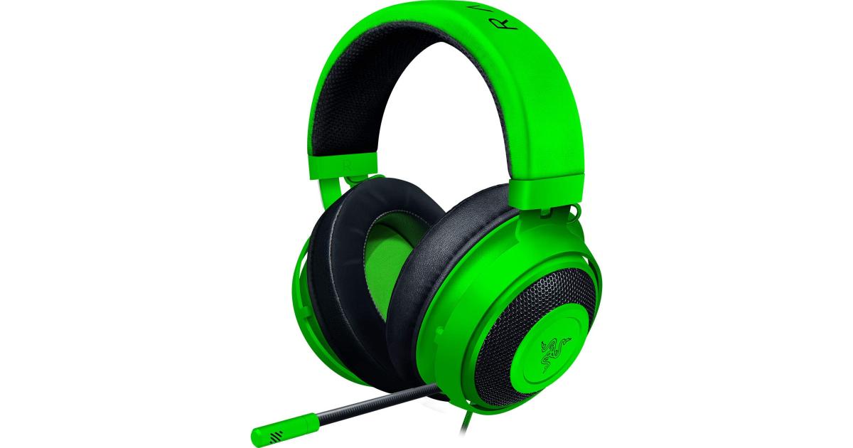 Razer Kraken Cross-Platform Wired 50mm Drivers Unidirectional Microphone 3.5 mm Cable with in-line Controls - - Green
