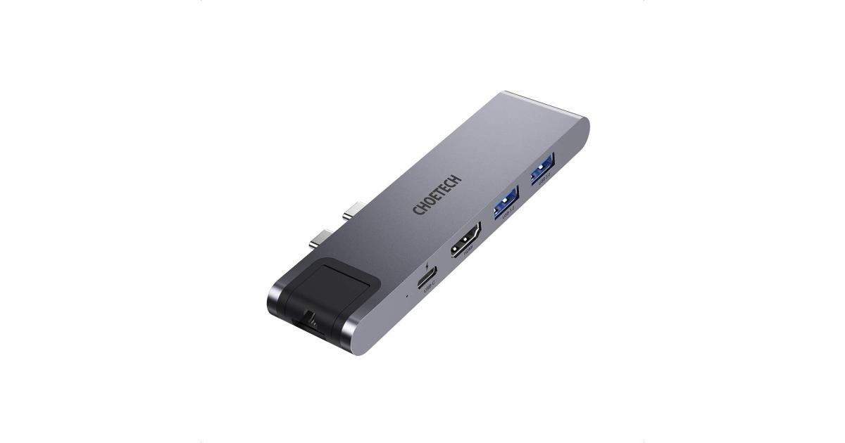 Choetech HUB-M24 7-In-2 USB-C Hub for MacBook Pro/Air USB Adapter