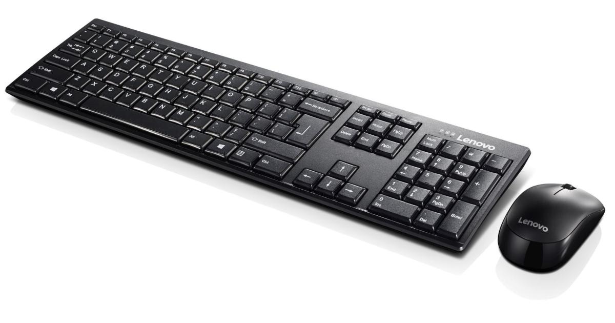 Lenovo 100 Wireless Combo Keyboard with Mouse Arabic / English - Back