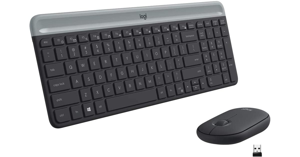 كيبورد لاسلكي Logitech MK470 SLIM and Mouse Combo Arabic / English Layout