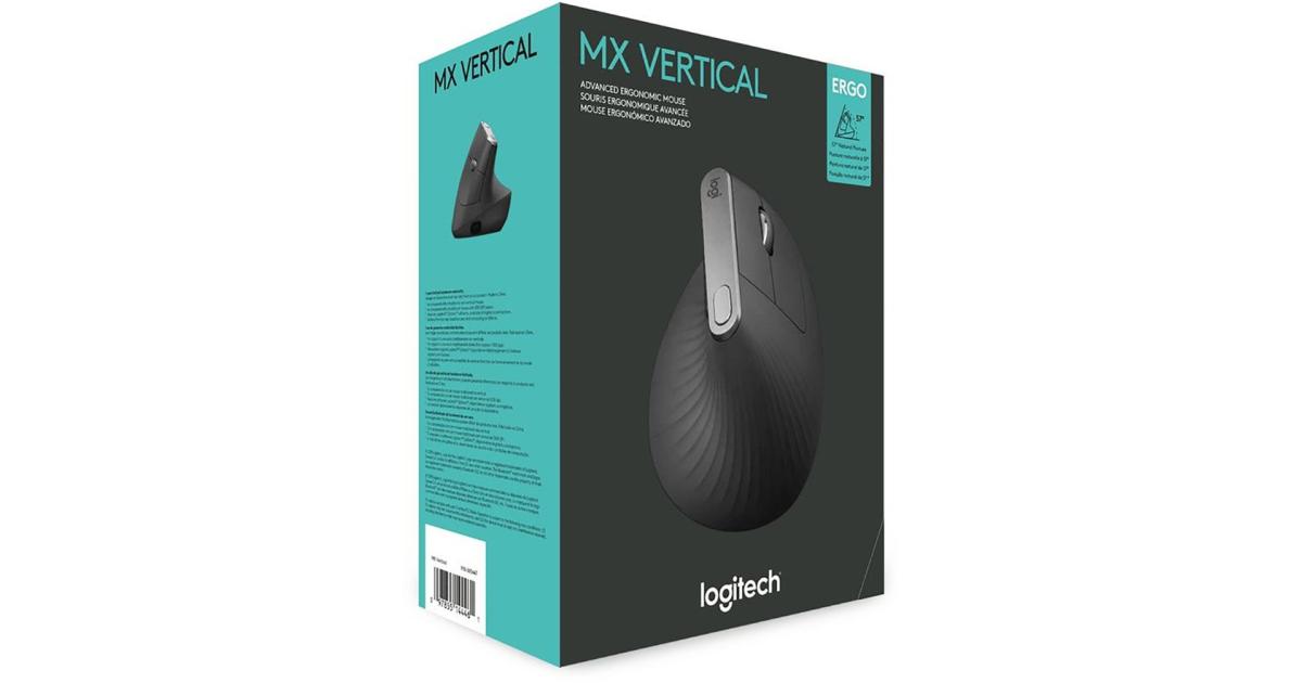 ماوس لاسلكي Logitech NEW MX Vertical Advanced Ergonomic Design Reduces Muscle Strain Rechargeable - Graphite Color