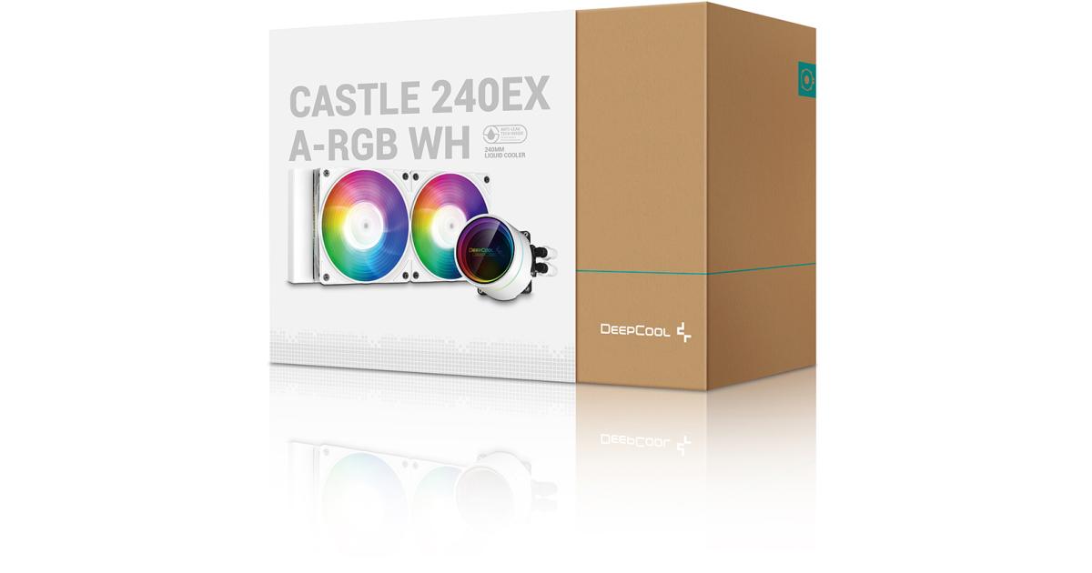 DEEPCOOL Castle 240EX A-RGB AIO Liquid Cooler Anti-Leak Technology - White