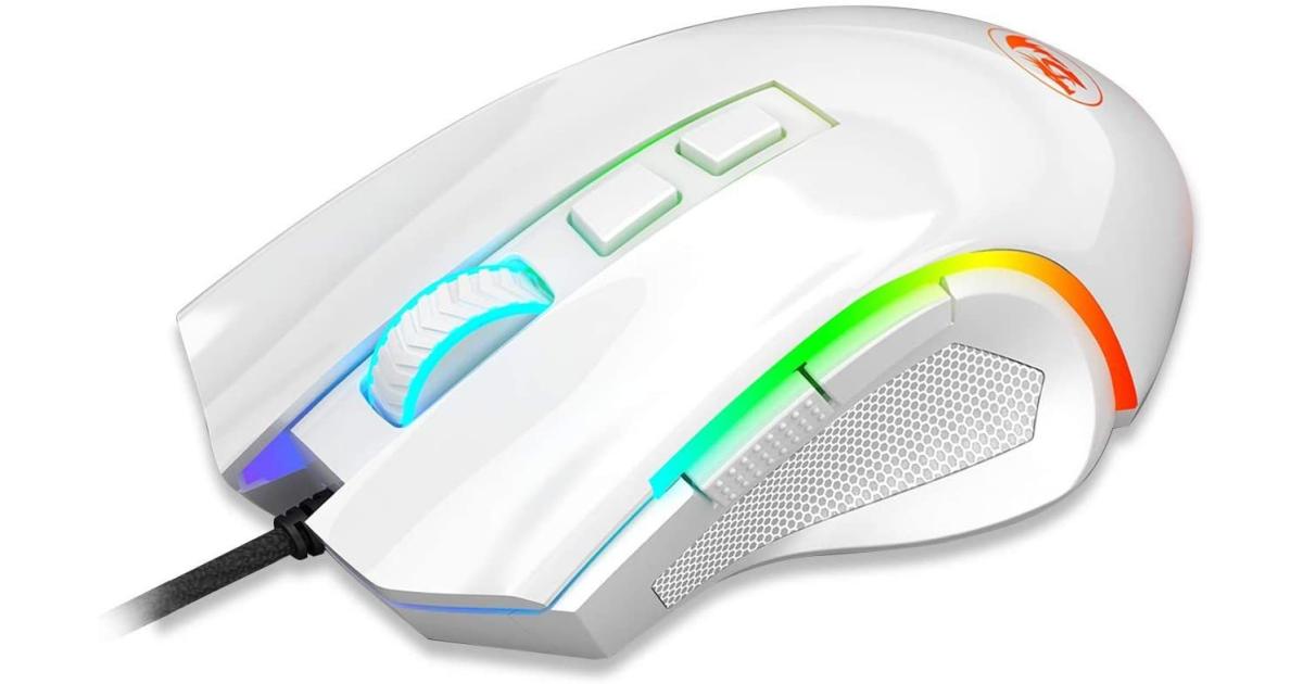 ماوس ألعاب Redragon Griffin M607 Wired USB with 7 Programmable Buttons / 7200 DPI/RGB Lighting for Windows/Mac PC - White