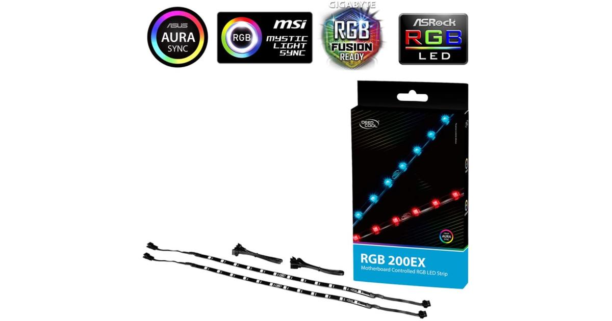 Deepcool RGB 200 EX Colour LED Strip Magnetic Lighting Kit