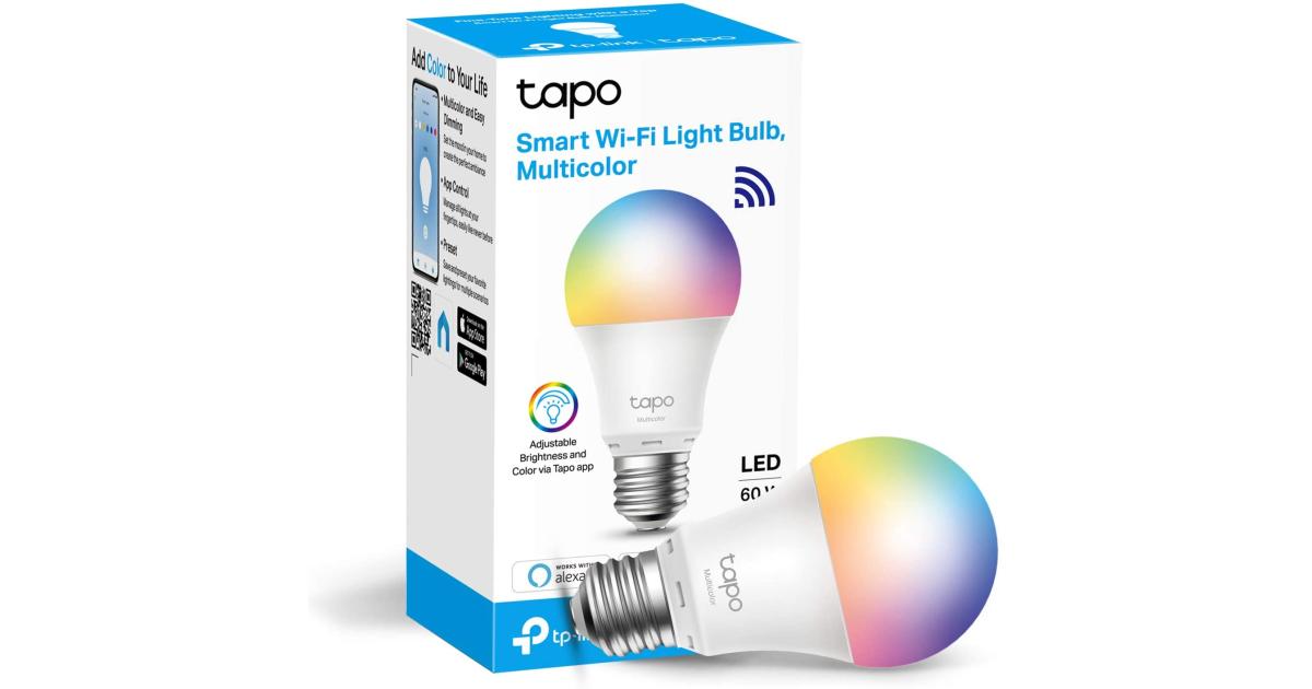 TP-Link Tapo L530E Smart Light Bulbs 16M Colors 60W Equivalent RGBW Dimmable Compatible with Alexa & Google Home WiFi only No Hub Required