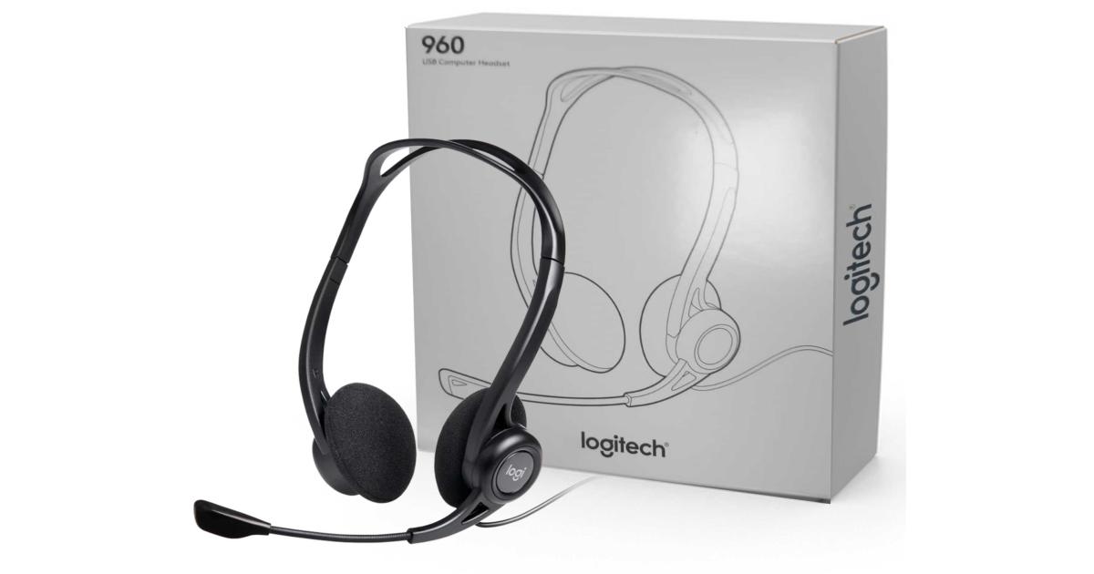 سماعة رأس Logitech 960 USB (Windows & MAC) Noise-cancelling w/ Mute Button Stereo