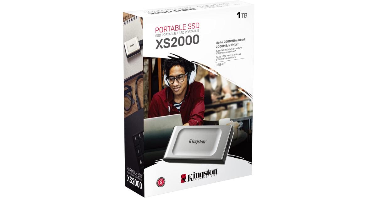 Kingston XS2000 1TB High Performance Pocket-Sized External SSD USB C