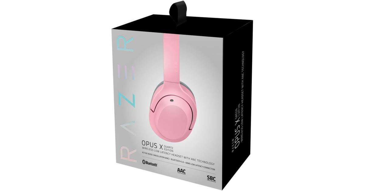 Razer Opus X Quartz - Bluetooth 5.0, Active Noise Cancellation (ANC) Technology, 60ms Low Latency, Frequency 20 Hz to 20 kHz Headset - Pink