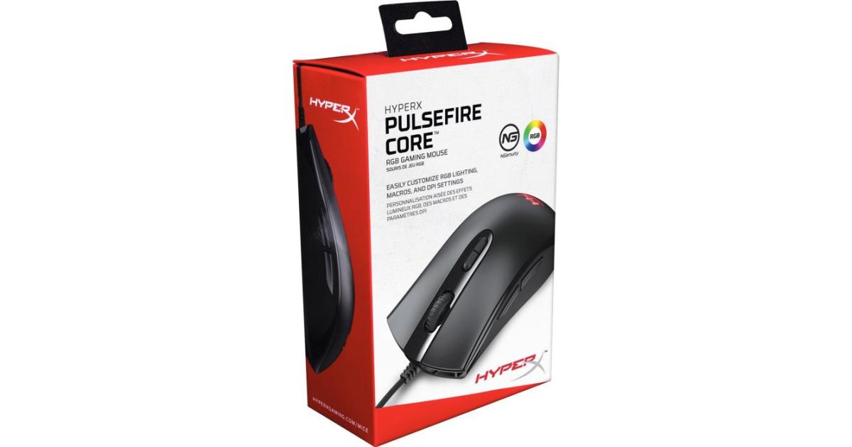 ماوس ألعاب HyperX Pulsefire Core - RGB , Software Controlled RGB Light Effects & Macro Customization, Pixart 3327 Sensor up to 6,200DPI, 7 Programmable Buttons, Mouse Weight 87g,Black