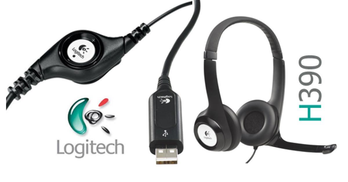 لابتوب Logitech H390 Wired Headset w/ Noise-Cancelling Microphone USB In-Line Controls PC/Mac/ - Black