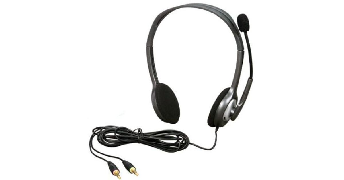 سماعة رأس Logitech 981-000214 H110 Stereo w/ Roating Microphone & 3.5mm Dual Plug - Black