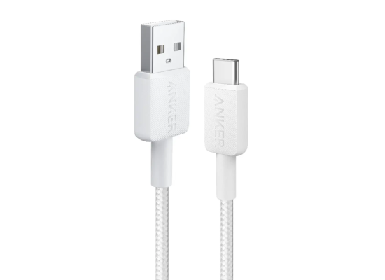 Anker 322 USB-A to USB-C Cable [ 3 ft / 0.9 M MFi Certified] Powerline II for iPhone 15, 15 Pro 14 Pro Max 14, 13 X XS XR 8 Plus, AirPods Pro - White - 18 Month Warranty