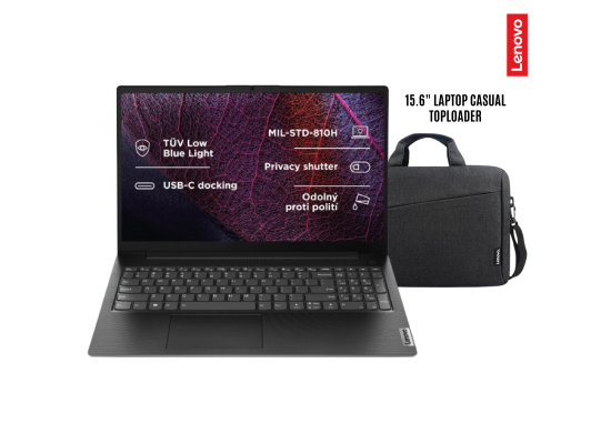 لابتوب Lenovo V15 Gen 5 i | Intel Core i5-13420H 13th Gen3.4GHz High-Performance Processor, 16GB DDR5, 512GB SSD, 15.6" FHD, Ethernet (RJ-45) w/ 15.6" Casual Toploader - 2 Year Warranty
