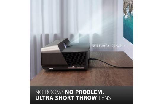ViewSonic X1000-4K True 4K UHD Ultra-Short Throw Projector with 1000 ANSI Lumens, Harman Kardon Speakers, HDMI, USB C, 125% Rec 709, Frame Interpolation Technology for Home Theater