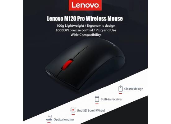 ماوس Lenovo M120 Pro Wireless Optical - Black