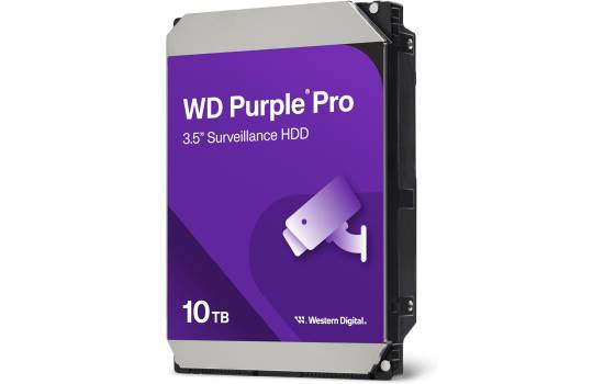 هارديسك هارديسك () Western Digital 10TB WD Purple Pro Smart Video Surveillance Internal – 7200 RPM, SATA 6 Gb/s, AllFrame AI, 512MB Cache, 3.5" - WD102PURP