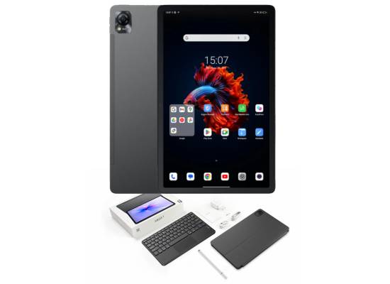 Blackview Mega1 Tablets 11.5 inch 120 Hz 2.4K FHD+ Android, 50MP Camera, 256GB Storage / 12+12GB RAM 33W Fast Charger 8800mAh, 4G Dual SIM Tablet with BT Keyboard - Dark Gray