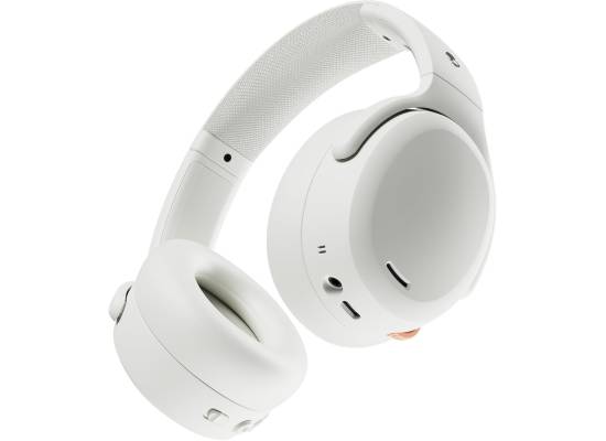 سماعات Skullcandy Crusher ANC 2 Wireless Over-Ear Bluetooth with Multi-Sensory Bass, Active Noise Cancelling, Up to 60 Hours Battery, Microphone for iPhone Android - Bone Orange Glow