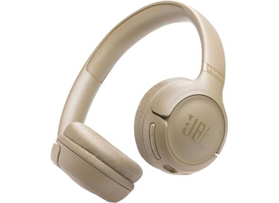 سماعات JBL Tune 530BT Wireless On-Ear Bluetooth with Pure Bass Sound, 76H Battery Life, Dual Beamforming Mics, Multi-Point Bluetooth 6.0, Foldable & Lightweight – Beige