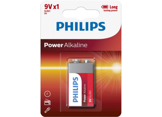 Philips Power Alkaline Batteries 9V - 1 Pack