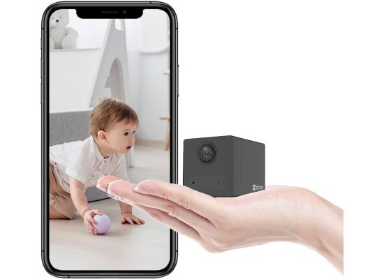 EZVIZ CB2 Security Battery Camera Wireless Wifi with Audio, 1080P, Mini Camera with Smart Human Motion Detection, Two Way Talk with Magnetic Base, Night Vision, Supports Cloud & SD card Storage (Black)