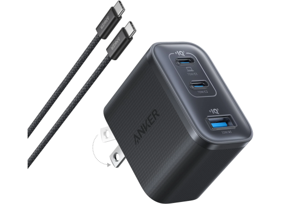 شاحن Anker Nano – 70W GaN Dual‑Chip, 3 Ports (2× USB‑C, 1× USB‑A), TÜV Certified, ActiveShield 4.0 Cooling, Compact Travel‑Friendly Design - 18 Months Warranty