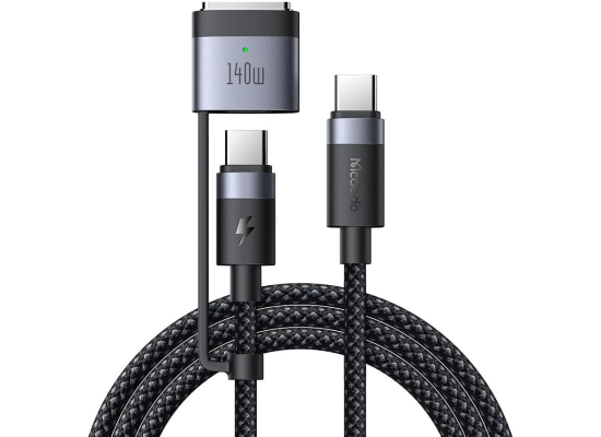 لابتوب آبل MacBook Pro Mcdodo MagSafe 3 PD3.1 240W/140W Charging Cable - 2-in-1 USB-C to MagSafe 3 Fast Charger for MacBook Air, , iPhone 15 Series, and USB-C Devices | 2M Aluminum Nylon Braided - 18 Month Warranty