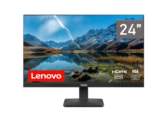 شاشة Lenovo ThinkVision S24-4e , 23.8" Class Full HD, IPS, WLED Backlight, 99% sRGB, 16.7 Million Colors, 250 Nit, 100Hz, 4ms, Tilt Stand - 3 Year Warranty