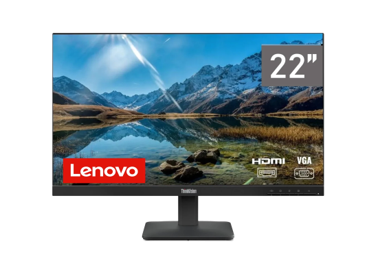 شاشة Lenovo ThinkVision S22-4e , 21.5" Class Full HD, IPS, WLED Backlight, 99% sRGB, 16.7 Million Colors, 250 Nit, 100Hz, 4ms, Tilt Stand - 3 Year Warranty