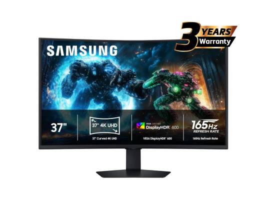 شاشة منحنية Samsung Odyssey G7 (FG750) 37" VA 4K UHD (3840 x 2160) 165Hz 1ms(GTG), 10Bit, HDR10+, 99% sRGB, HDMI 2.1, FreeSync Premium Pro w/ New Design, Core Sync, Ergonomic Stand