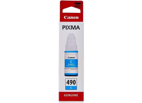 CANON GI-490 Cyan Ink Bottle, Prints Up to 7,000 A4 Pages, 70 ml